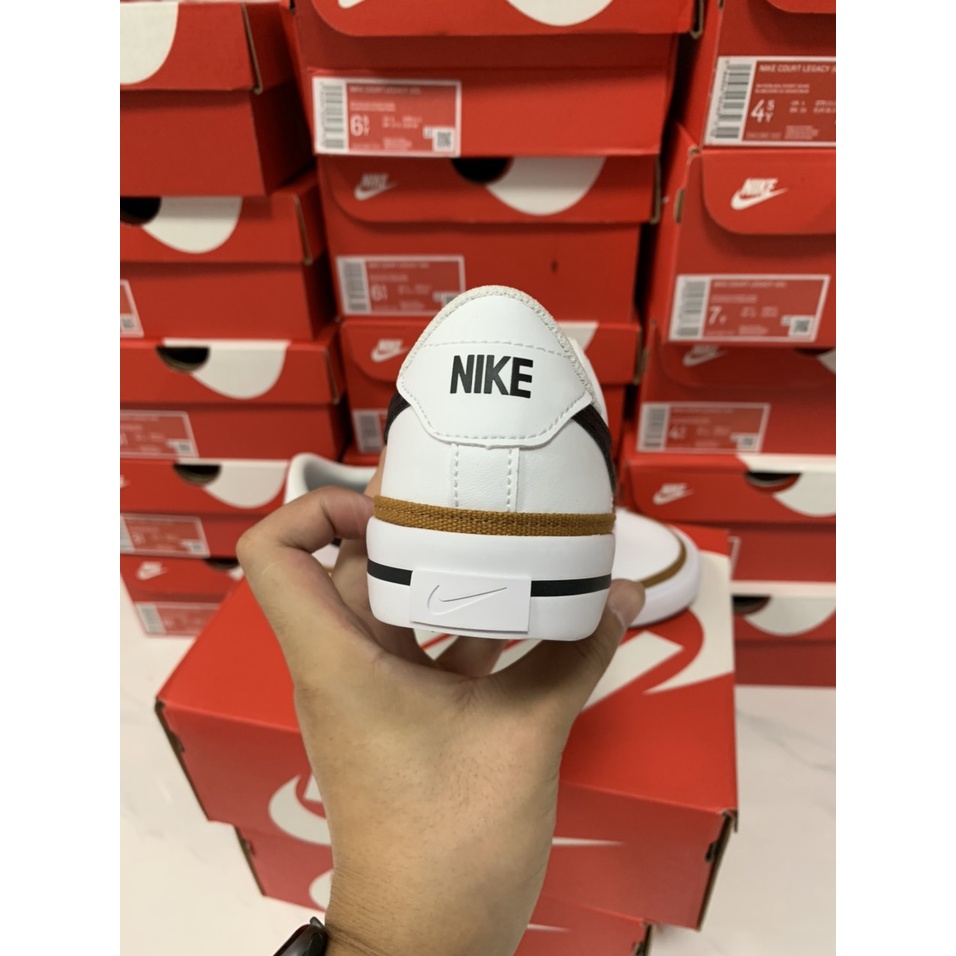 Giày Sneaker Nam Nữ Court Legacy GS White Black Desert Ochre - DeeStore