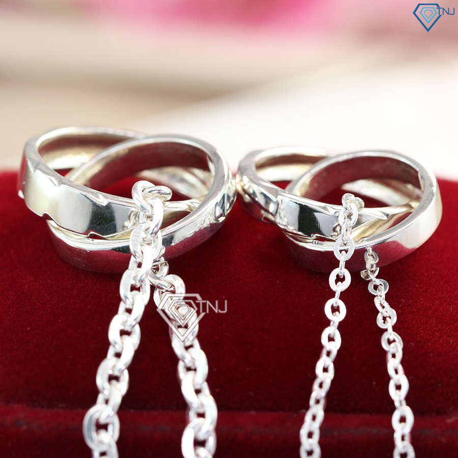 Vòng cổ đôi tình yêu, dây chuyền đôi bạc khắc tên đơn giản theo yêu cầu DCD0024 - Trang Sức TNJ