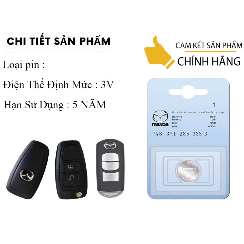 Pin chìa khóa ô tô Mazda 2 chính hãng Panasonic