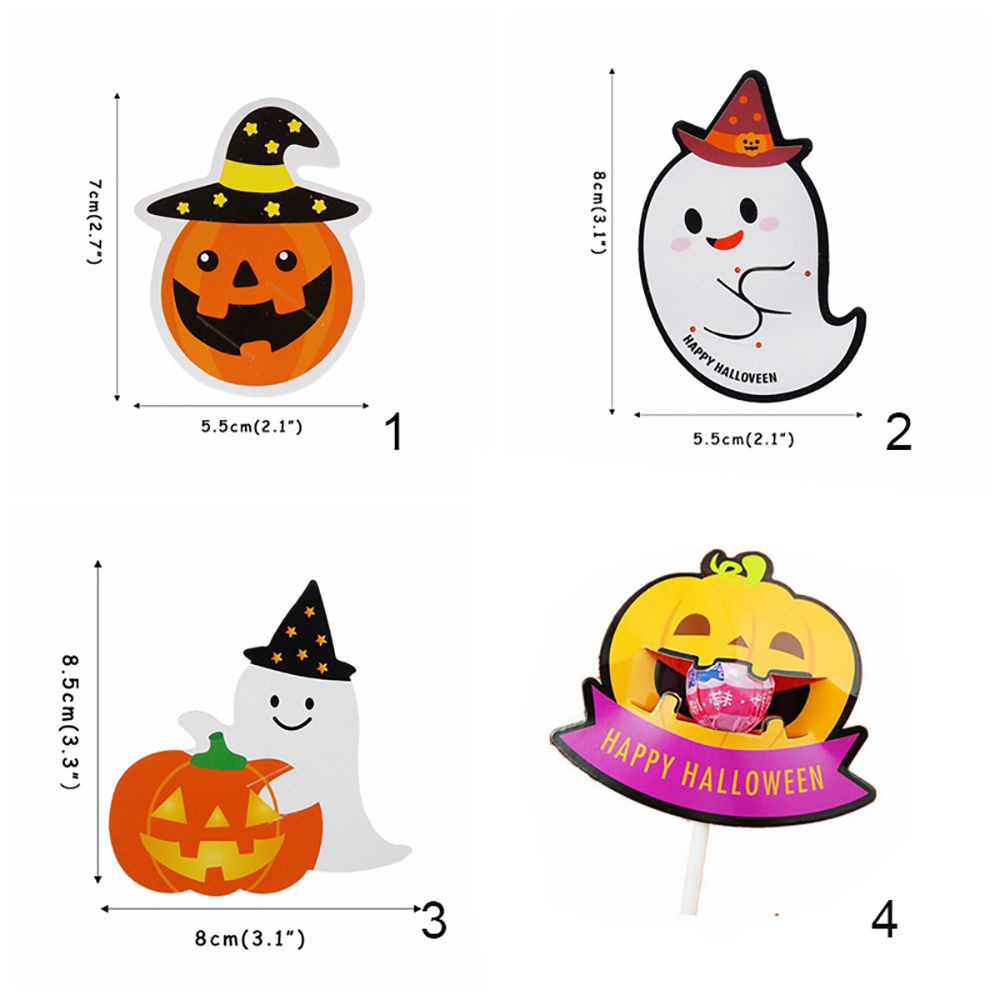 Set 50 que làm kẹo mút hình quả bí ngô dễ thương trang trí Halloween diy