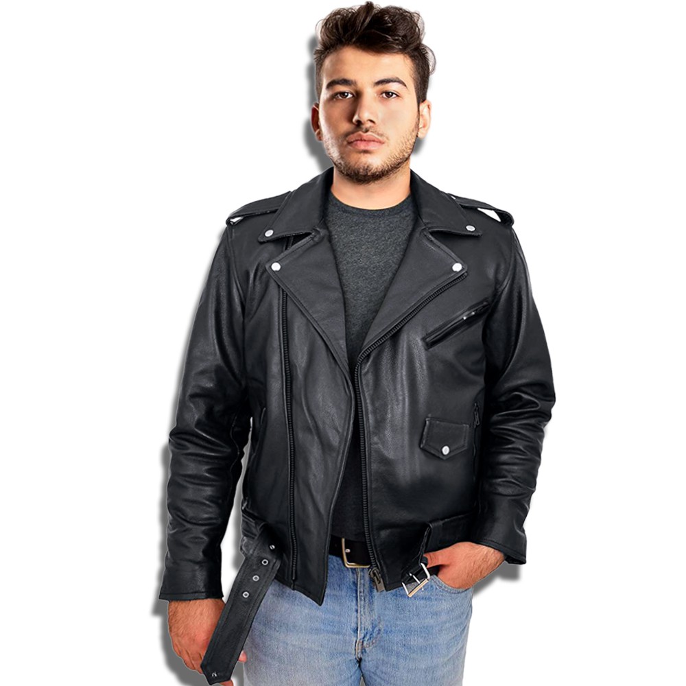 Áo khoác da nam biker lót dù Pigofashion Zadn10