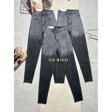 Quần jeans nữ dáng ôm cạp cao loang trơn 3 màu