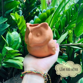 Chậu Cú đất nung