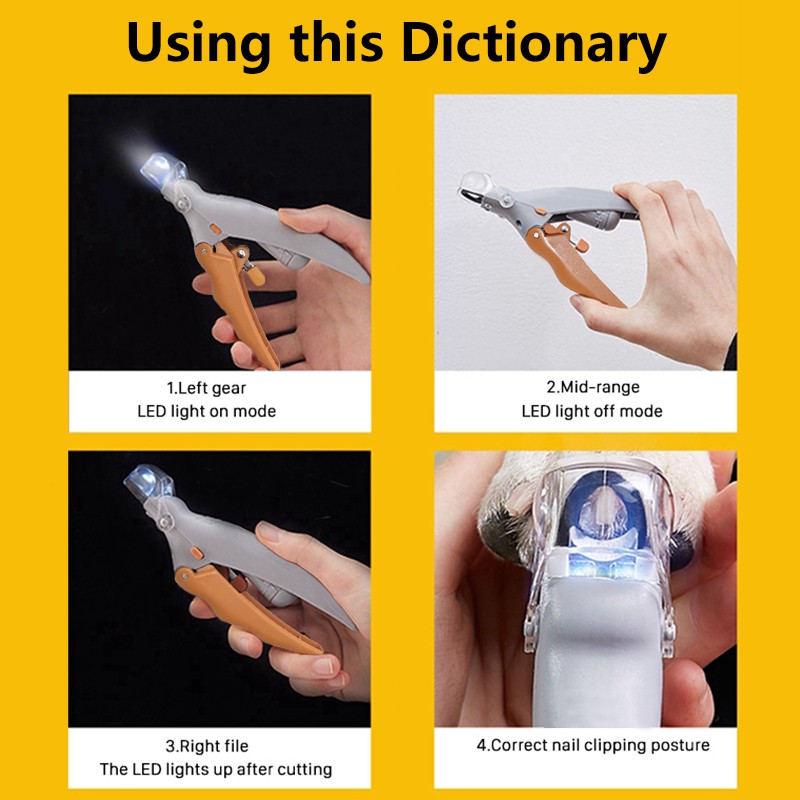 Dụng cụ bấm móng cho thú cưng có đèn LED tiện lợi