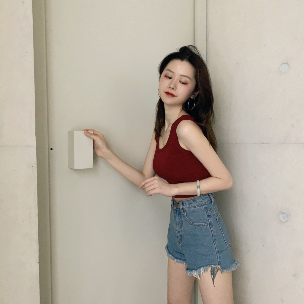 Áo hai dây IELGY dáng ngắn nhiều màu tùy chọn phong cách thời trang mùa hè cho nữ