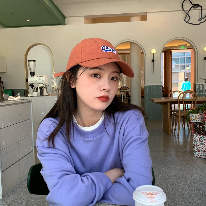 Mũ bóng chày 19121 thêu chữ mềm mại phong cách Hàn Quốc mùa xuân hè chống nắng cho nam nữ