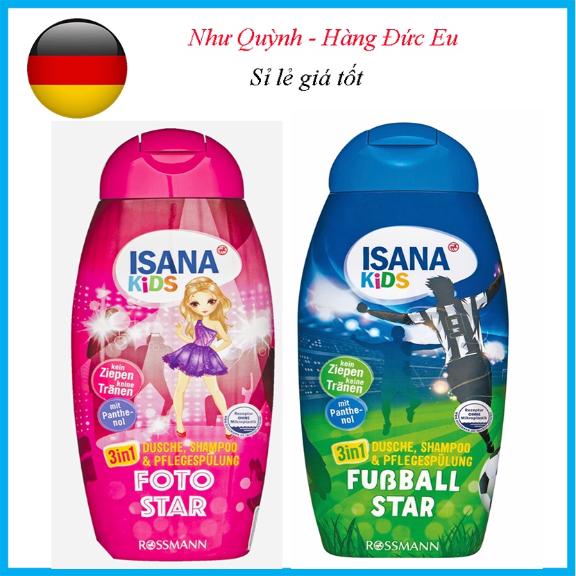 SỮA TẮM GỘI ISANA KIDS 3IN1 CHO BÉ TRAI - GÁI 300ml