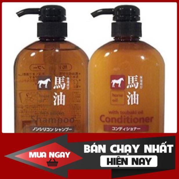 Combo Dầu gội đầu Nhật Bản dầu gội xả mỡ ngựa 600ml