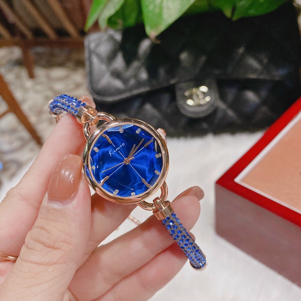 Đồng Hồ Nữ Ki mi o Hàng Chính Hãng Dây Kim Loại Pha Lê Nhỏ Xinh Đủ Màu Chống nước