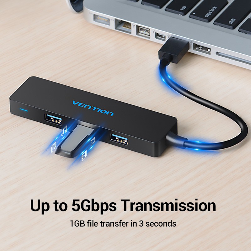 [Mã SKAMCLU9 giảm 10% đơn 100K] Bộ chia 4 Port USB 3.0 Vention - CHKBB