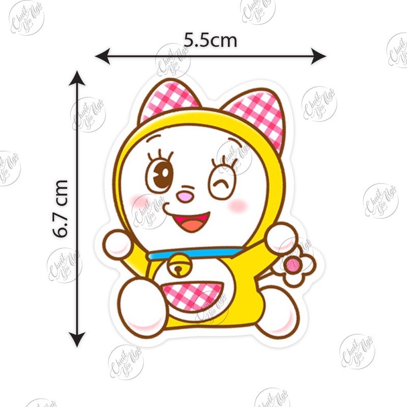 Combo 30 miếng sticker hình dán decal chủ đề Đô rê mi Dorami em Đô rê mon Doraemon NT 08