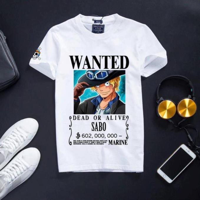 HOT-  Áo Thun One Piece Màu Trắng Cực Chất - Wanted Luffy - áo sale sốc /uy tín chất lượng