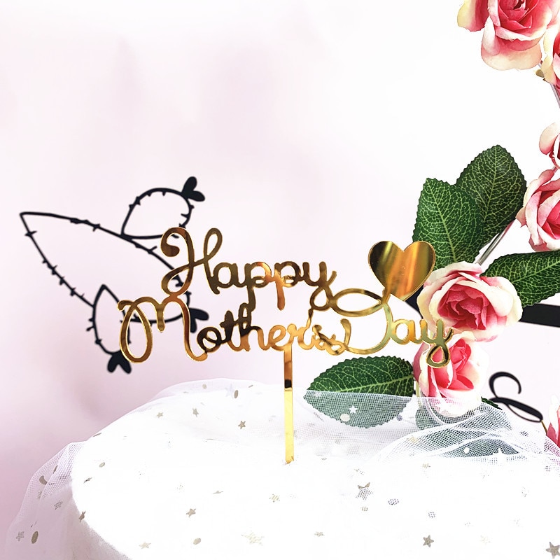 Que Cắm Trang Trí Bánh Kem Chữ Happy Mother 'S Day Love Mom Happy One Year