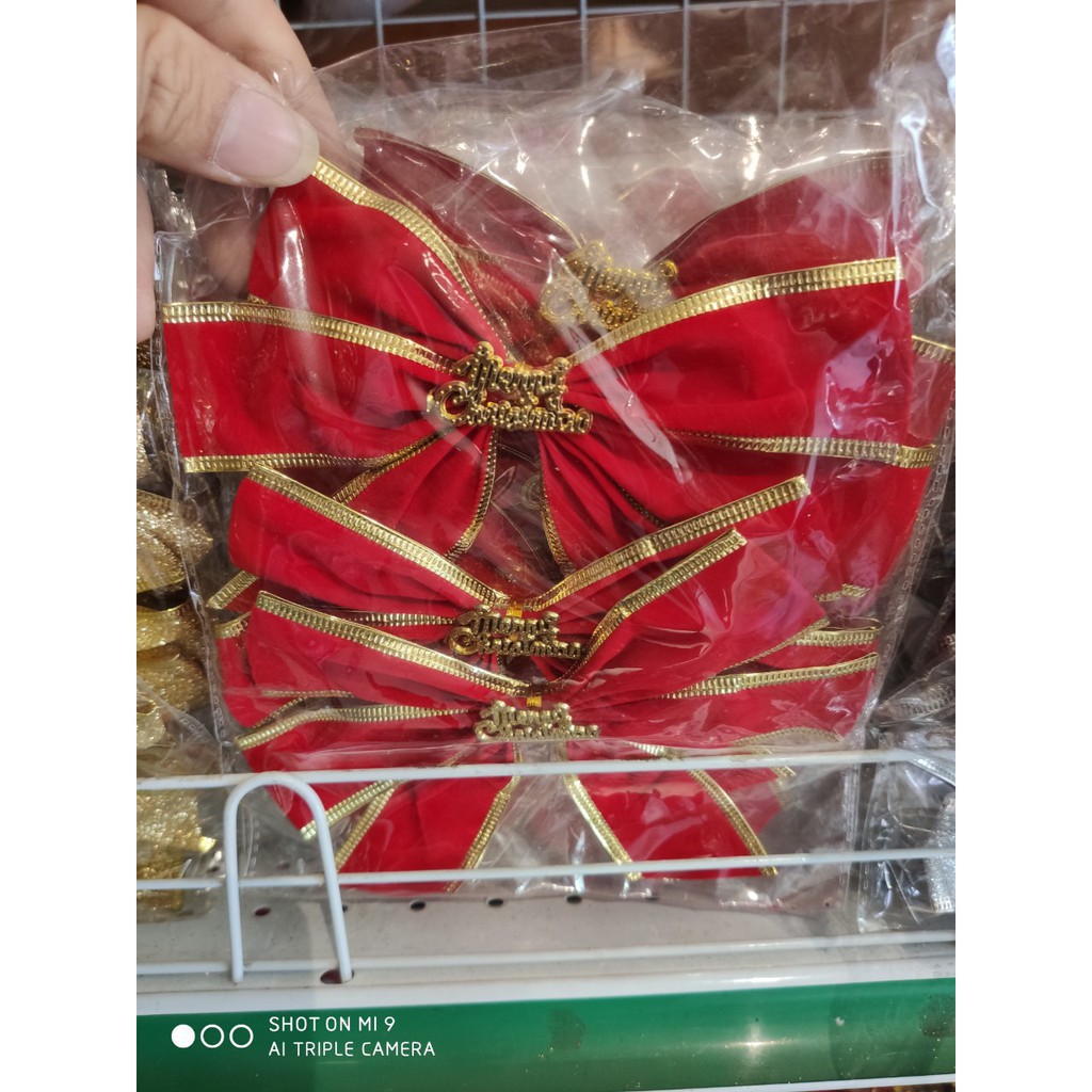 Combo 3 Nơ To đủ màu trang trí cây thông Noel