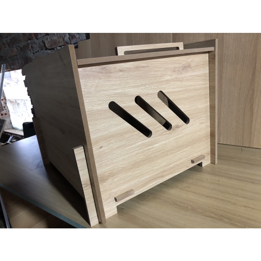 Nhà gỗ cho mèo Pet house cửa tròn Gỗ MDF 9mm Phủ melamin màu mẫu 2