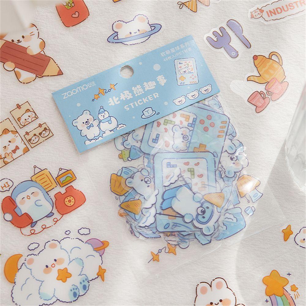 Set 1 / 46 Sticker Hoạt Hình Đáng Yêu Dán Trang Trí Nhật Ký