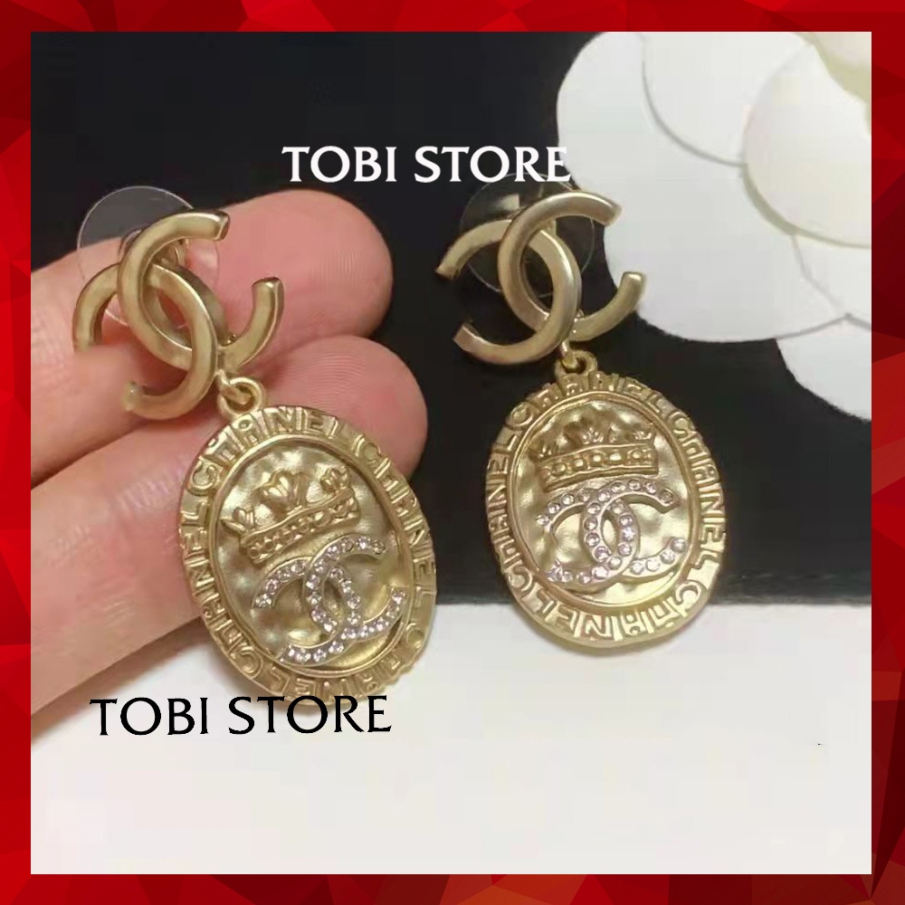 Bông tai nữ thương hiệu CC mạ vàng thả dài sang trọng thời trang TB454 TOBI STORE