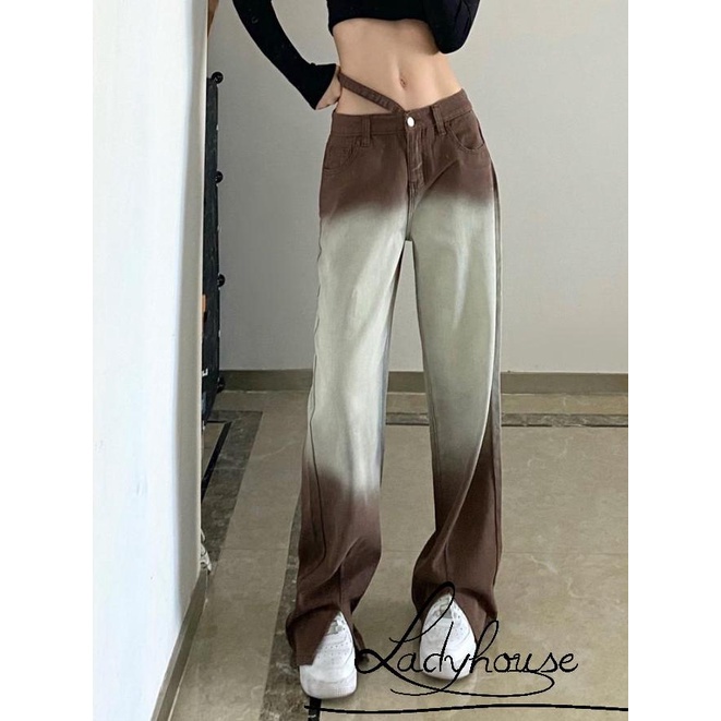 Quần jeans dài xẻ ống thời trang nữ cá tính