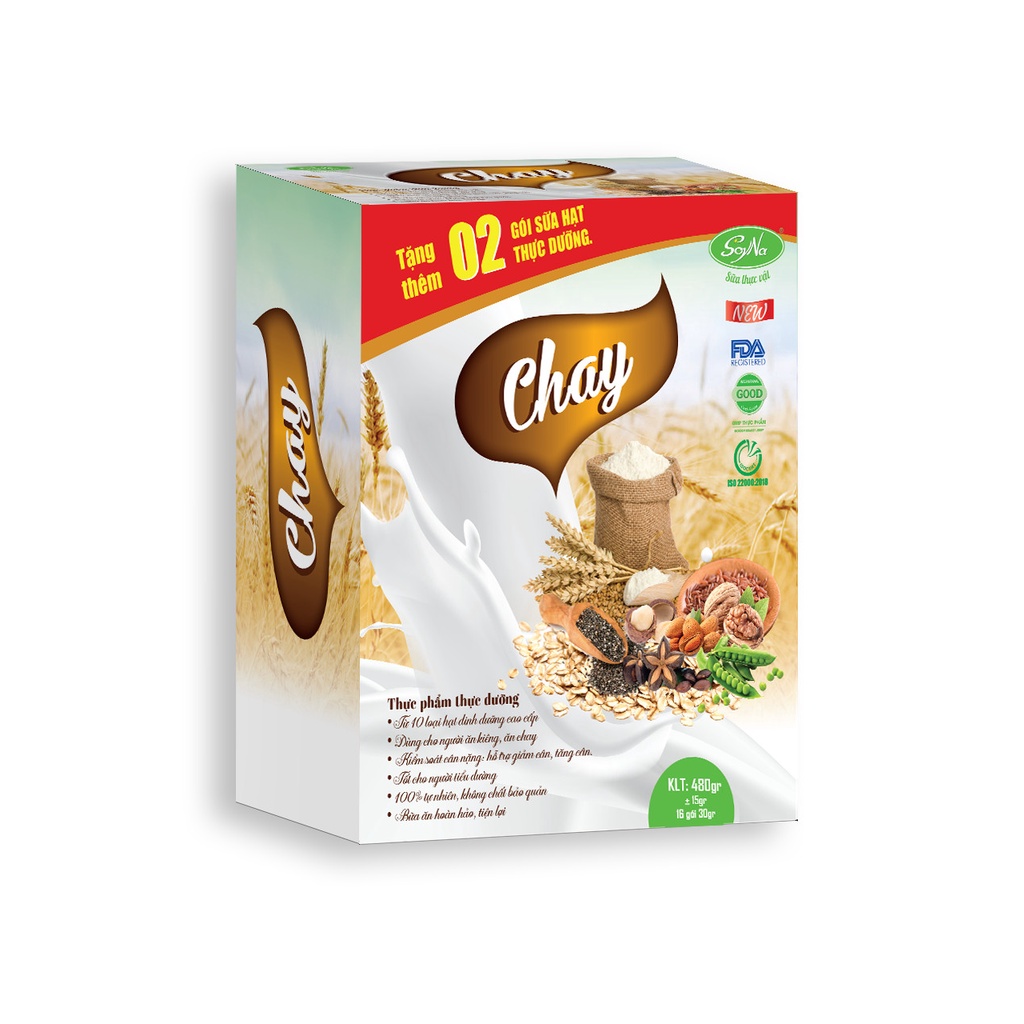 Sữa Chay Thực Dưỡng Soyna - Sữa thực vật soyna - Sữa hạt cho người ăn chay hộp giấy 480gr