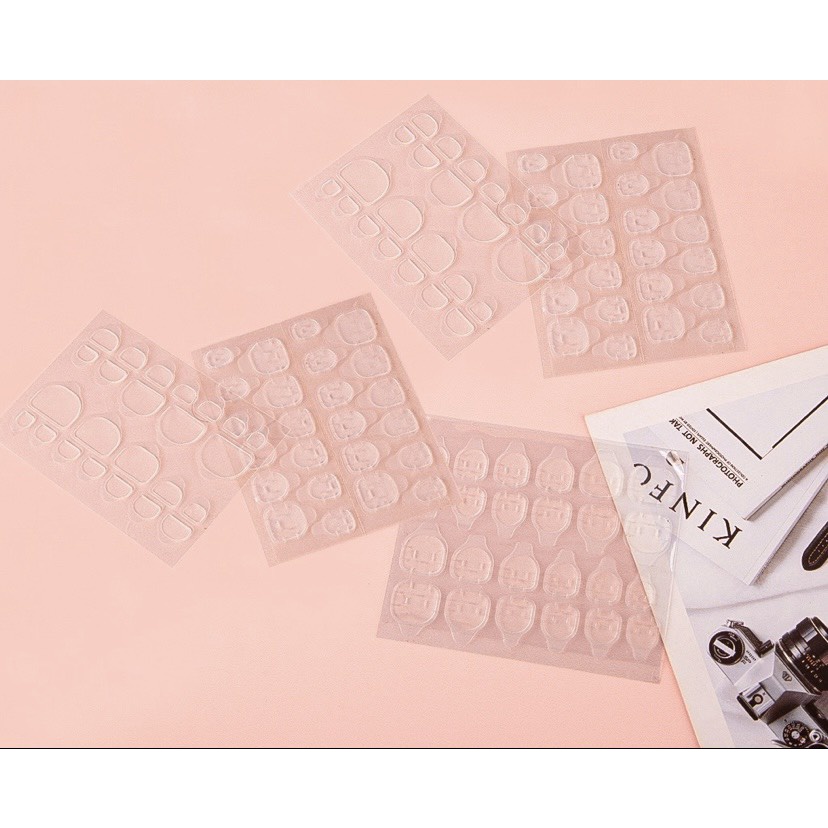 Miếng keo dán móng giả nail box bằng silicon bộ 24 miếng
