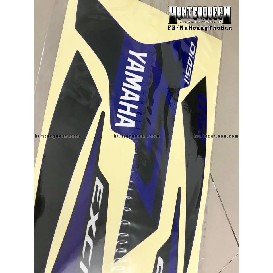 Tem in UV cao cấp. Exciter 150 GP 2019. Decal tem xe ép nhiệt kích thước chuẩn.