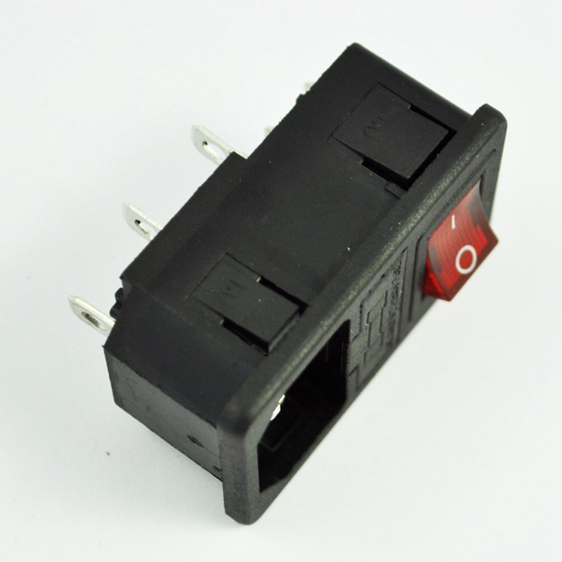 SODIAL Inlet Male Power Socket with Fuse Switch 10A 250V 3 Pin IE