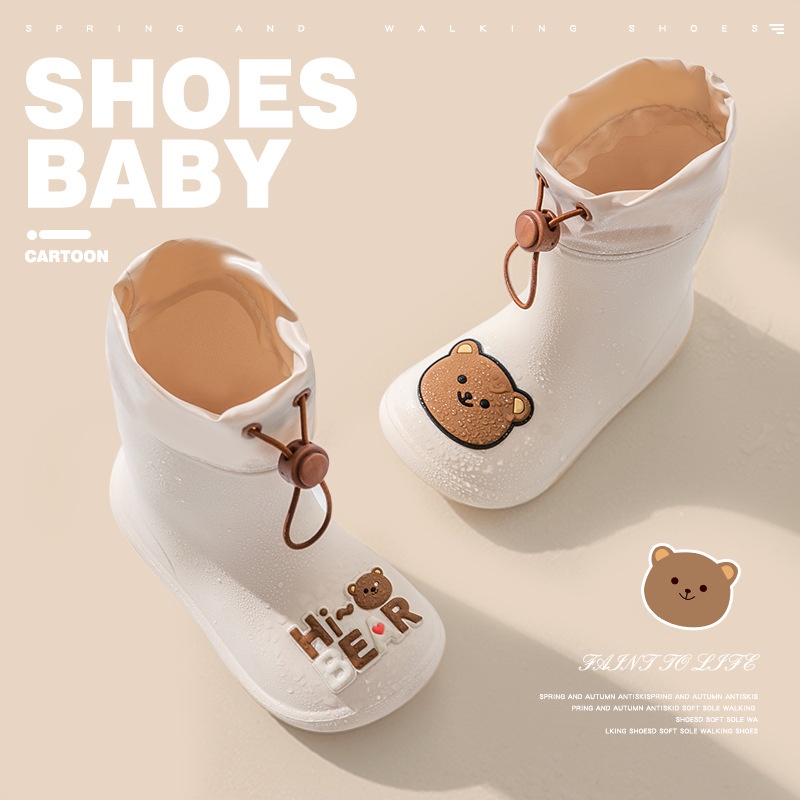 Ủng đi mưa cho bé trai bé gái, giày bốt chống thấm nước, chống trượt cao cấp hình thú Tulastore