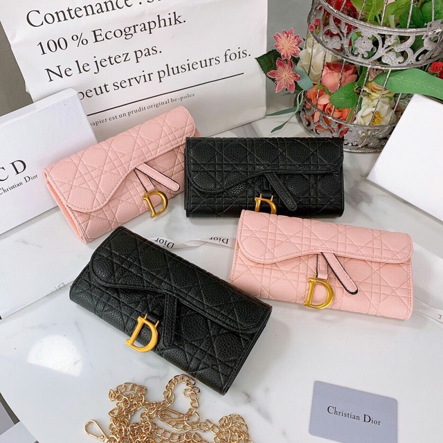 Ví chữ D có dây đeo full box