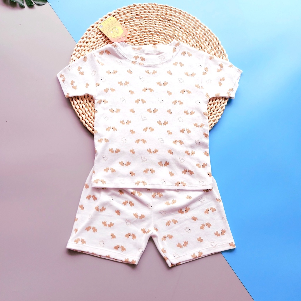 Bộ quần áo cộc tay mềm mát Babiboo cho bé trai bé gái từ 6-15kg