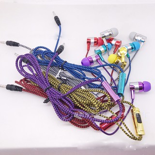 Tai nghe in ear kèm mic bọc dây dù - Nhiều màu