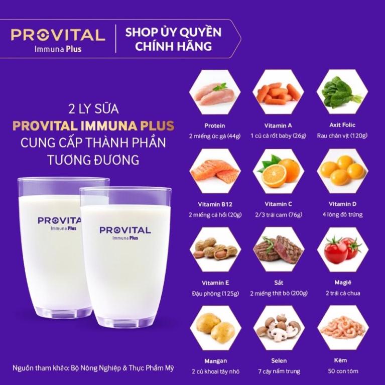 Sữa bột provital immuna Plus hộp 480g - bổ sung dinh dưỡng và canxi GIÁ KM SỐ LƯỢNG CÓ HẠN DATE T12/2023