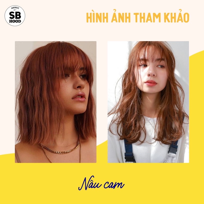 Kem nhuộm tóc màu nâu cam  tặng kèm oxi, bao tay