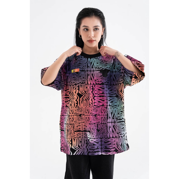 Áo Thun BOO Unisex Dáng Oversize In Pattern Logo Mickey Chất Cotton Cao Cấp