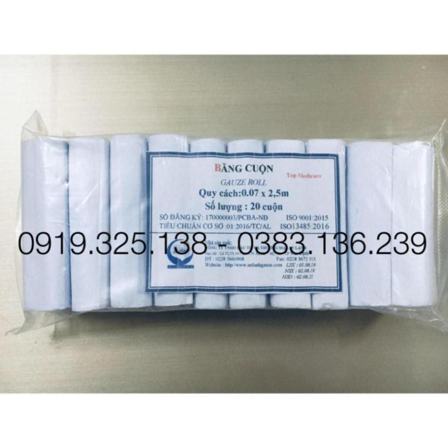 Băng cuộn y tế An Lành gói 20 cuộn (7cm x 2.5m), KVT