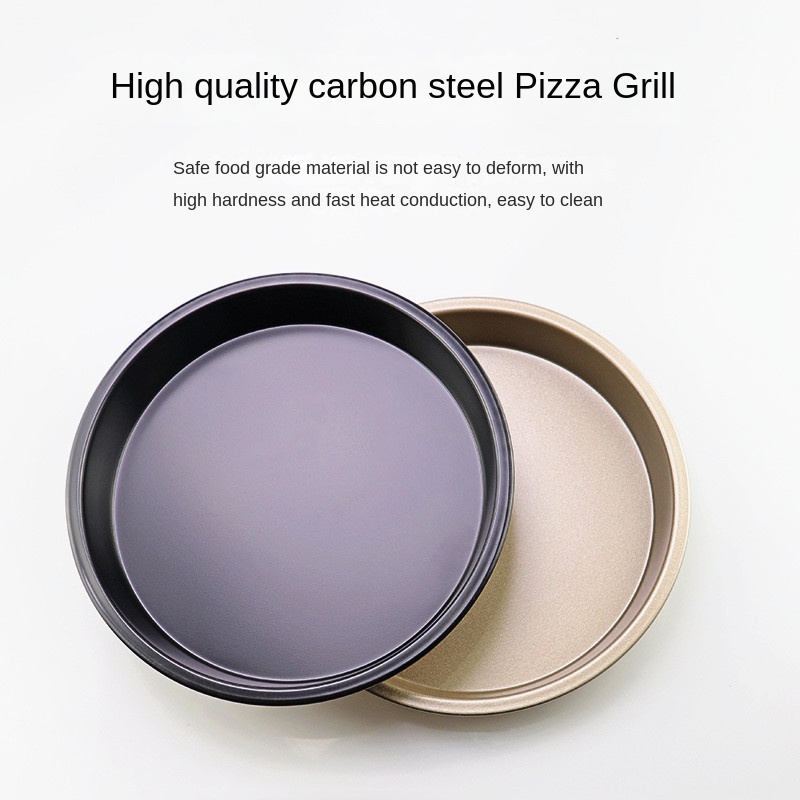 Khuôn Nướng Bánh pizza Hình Tròn Chất Liệu Thép carbon Chống Dính Kích Thước 6 / 7 / 8 / 9 inch