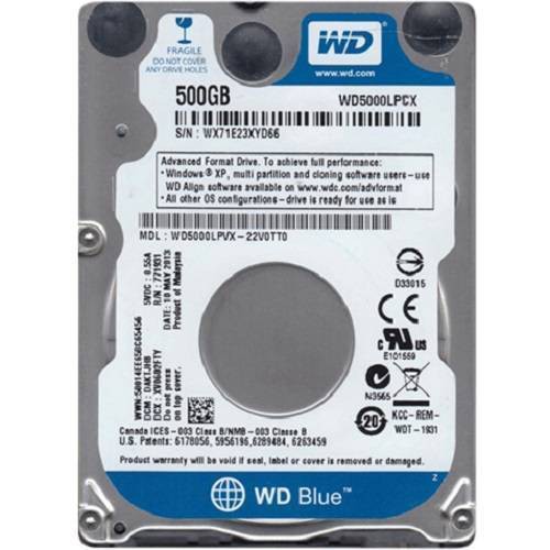 Ổ cứng gắn trong cho laptop 500Gb Western WD5000LPCX (Blue)