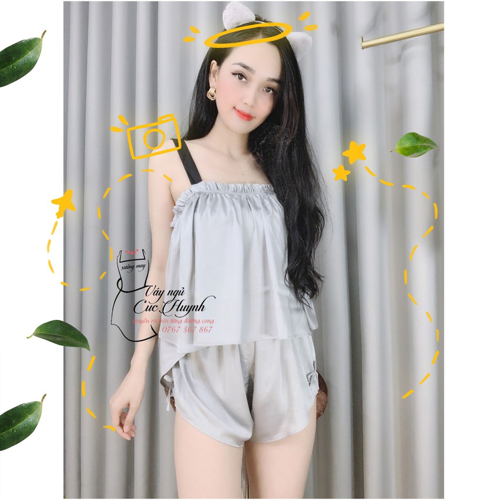 Đồ ngủ nữ sexy bigsize nữ phi lụa cao cấp 2 dây mặc nhà gợi cảm SAMSU FX02 | BigBuy360 - bigbuy360.vn