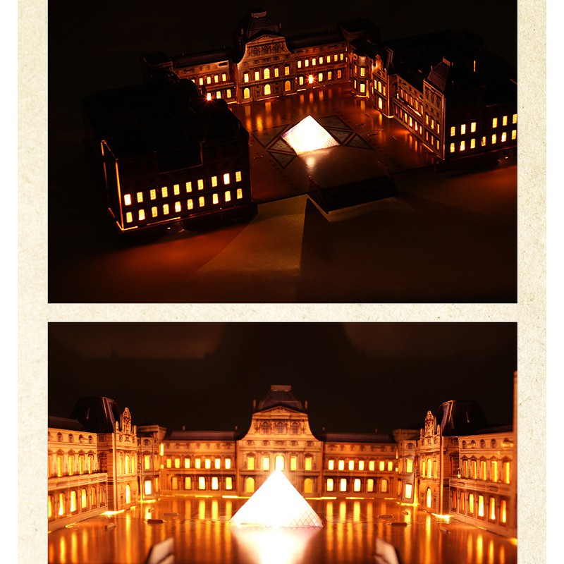 Mô hình giấy 3D CubicFun - Led thư viện Pháp - The Louvre - (L517h)