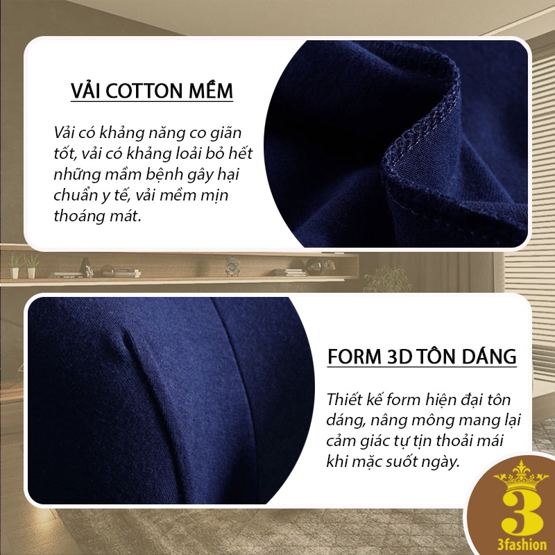 Combo Quần Lót Boxer Nam Vải Cotton Cao Cấp Mềm Mịn Thoáng Khí Kháng Khuẩn Chuẩn Y Tế - MSP L910