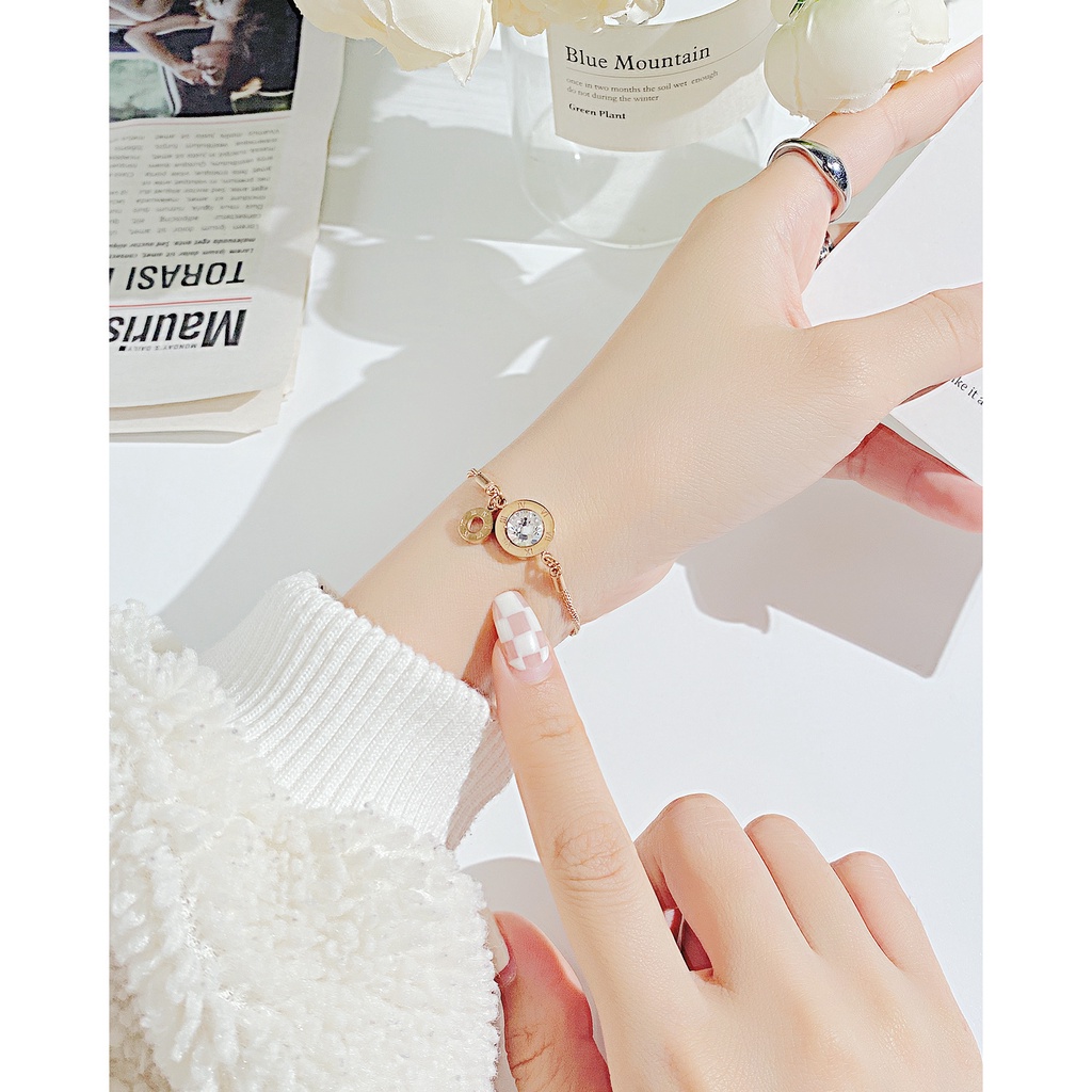 Vòng Tay Thép Titan Cao Cấp Thời Trang Pháp Dễ Phối Đồ Cho Nữ