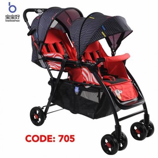 Xe đẩy đôi Baobaohao 705 màu xanh/ đỏ