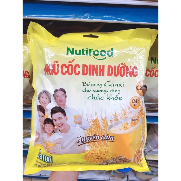 Ngũ cốc dinh dưỡng nguyên cám Nutifood 500g bổ xung caxi, chất xơ, vitamin.