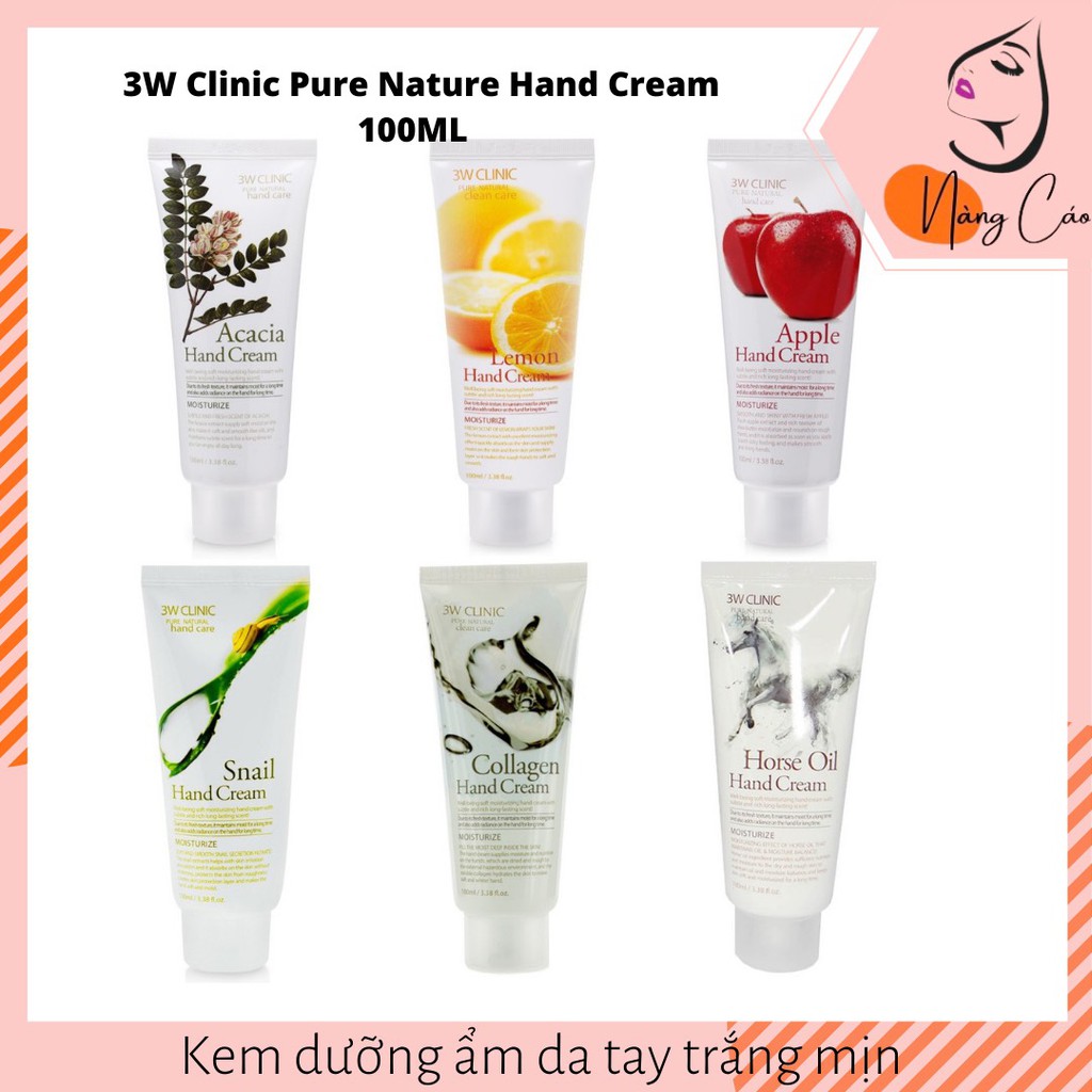 Kem Dưỡng Da Tay 3W Clinic Hand Cream 100ml - 7 Mùi