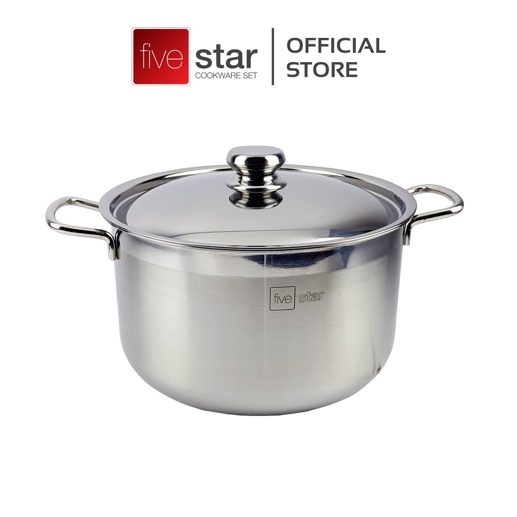 Nồi luộc gà 3 đáy sandwich inox 430 cao cấp FiveStar Standard ( 26cm / 28cm / 30cm )