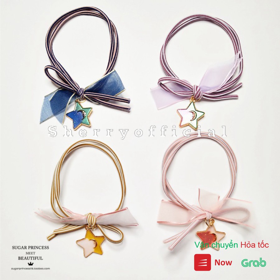 Dây cột tóc co giãn đính hình ngôi sao lấp lánh xinh xắn A056