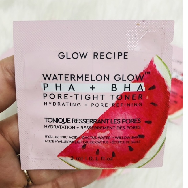 [AUTH 1000%] Sample mẫu thử TONER DƯA HẤU LÀM SẠCH – THU NHỎ LCL WATER MELON GLOW PHA + BHA PORE – TIGHT TONER