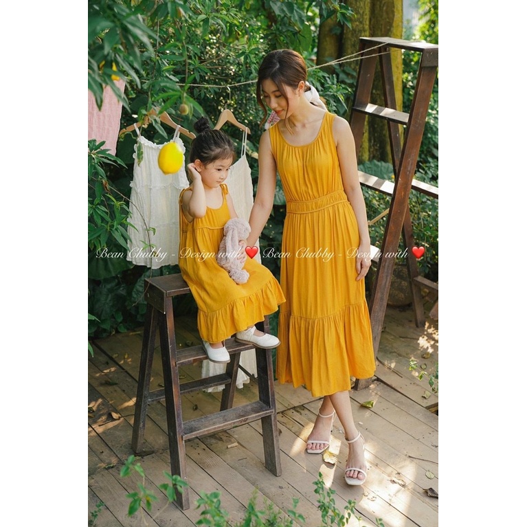 Váy 2 dây đầm 2 dây maxi đi biển Bean Chubby cho bé gái cho trẻ em từ 2,3,4,5,6,7,8,9,10 tuổi