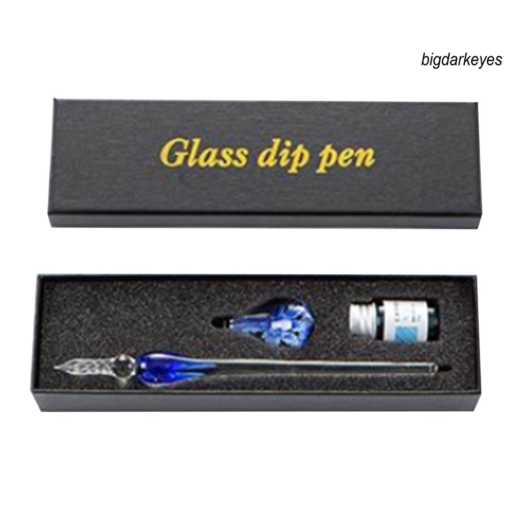 1 Set Bút Viết Thủy Tinh Trong Suốt Trang Trí Hoa Xinh Xắn