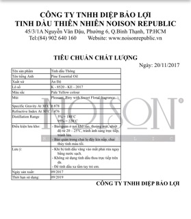 Chai lớn Tinh dầu thiên nhiên nguyên chất Noison | Nhập khẩu Ấn Độ |