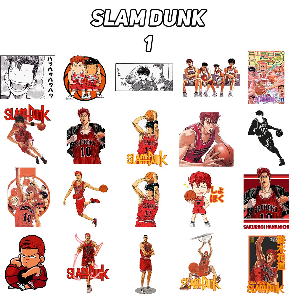 Miếng dán trang trí hình mũ bảo hiểm Slam DUNK SAKURAGI HANAMICHI SHOKU ANIME TUMBLR VINYL LAPTO